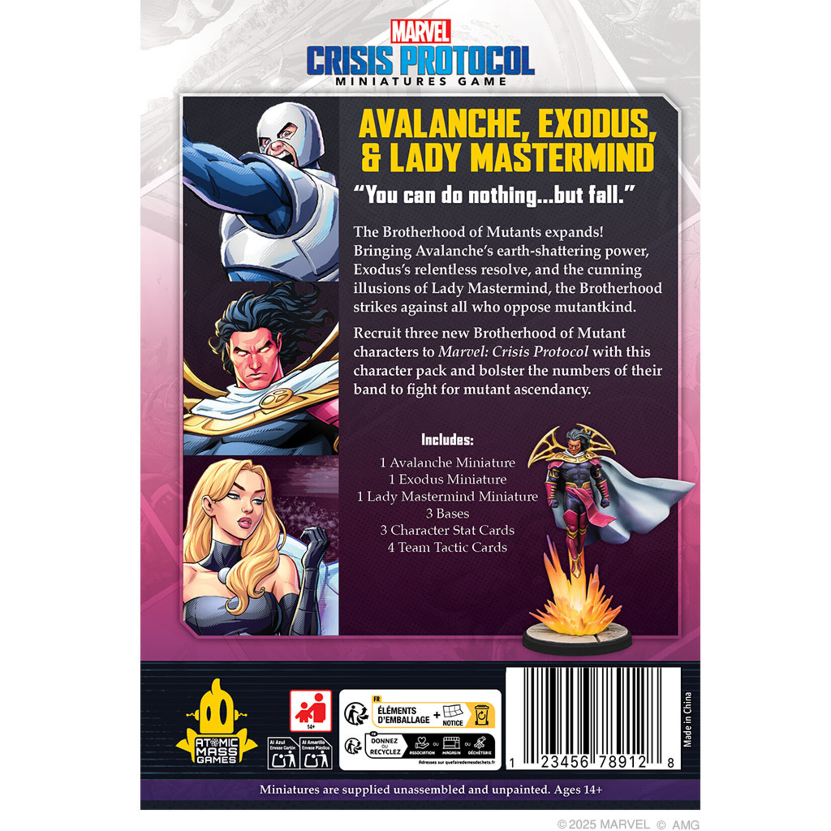 Atomic Mass Games Marvel Crisis Protocol: Avalanche, Exodus & Lady Mastermind Character Pack