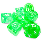 Chessex Lab Dice: Nebula Gelatinous with White Polyhedral 7-Die Set