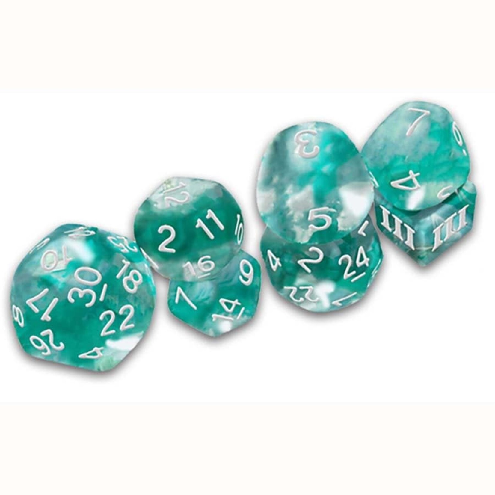 Goodman Games The Caverns of Thracia: DCC Funky Set Thracian Azure Swirl Dice