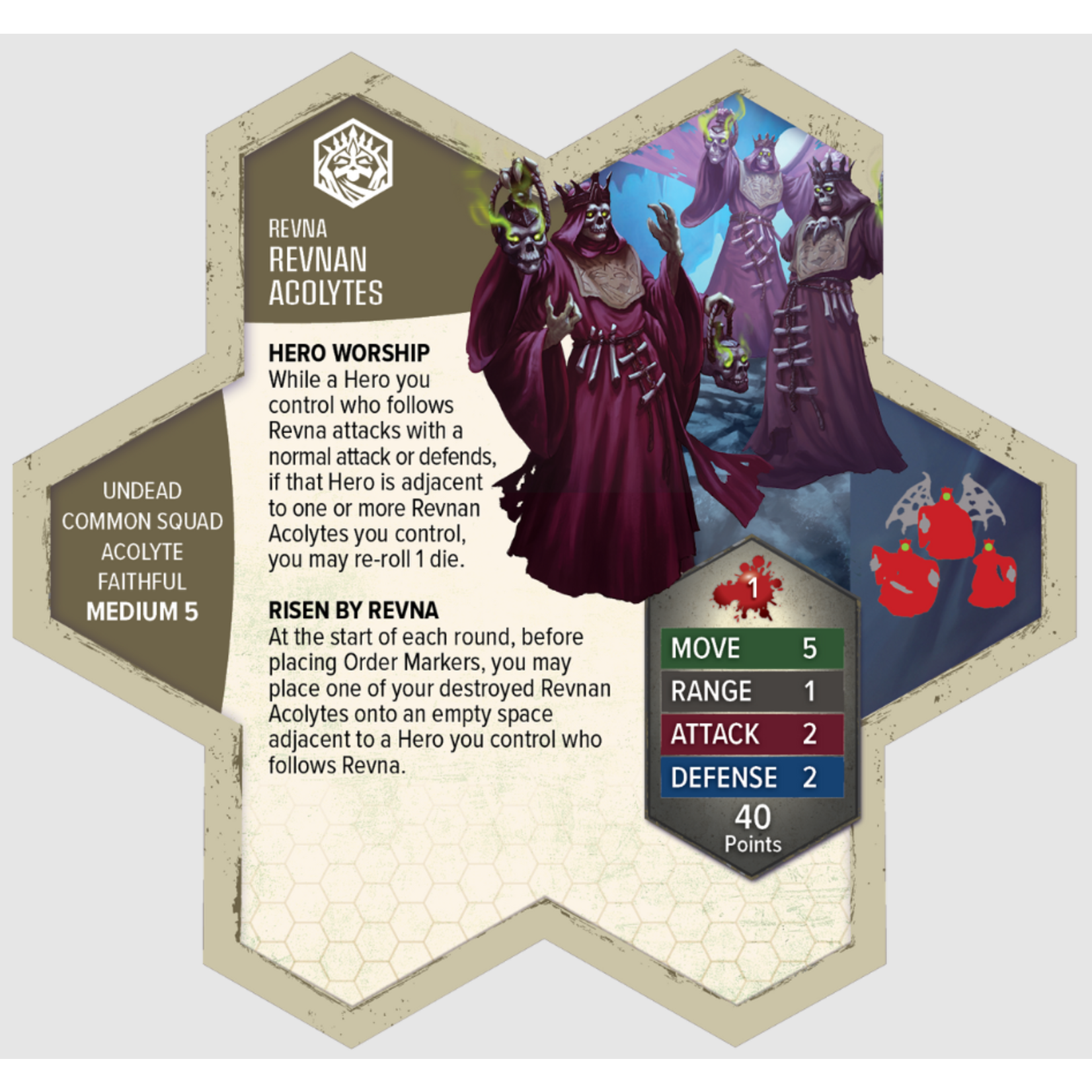 Renegade Game Studios Heroscape: Age of Annihilation: Boiling Tension: Revnan Acolytes and Grave Grim Premium Painted Edition