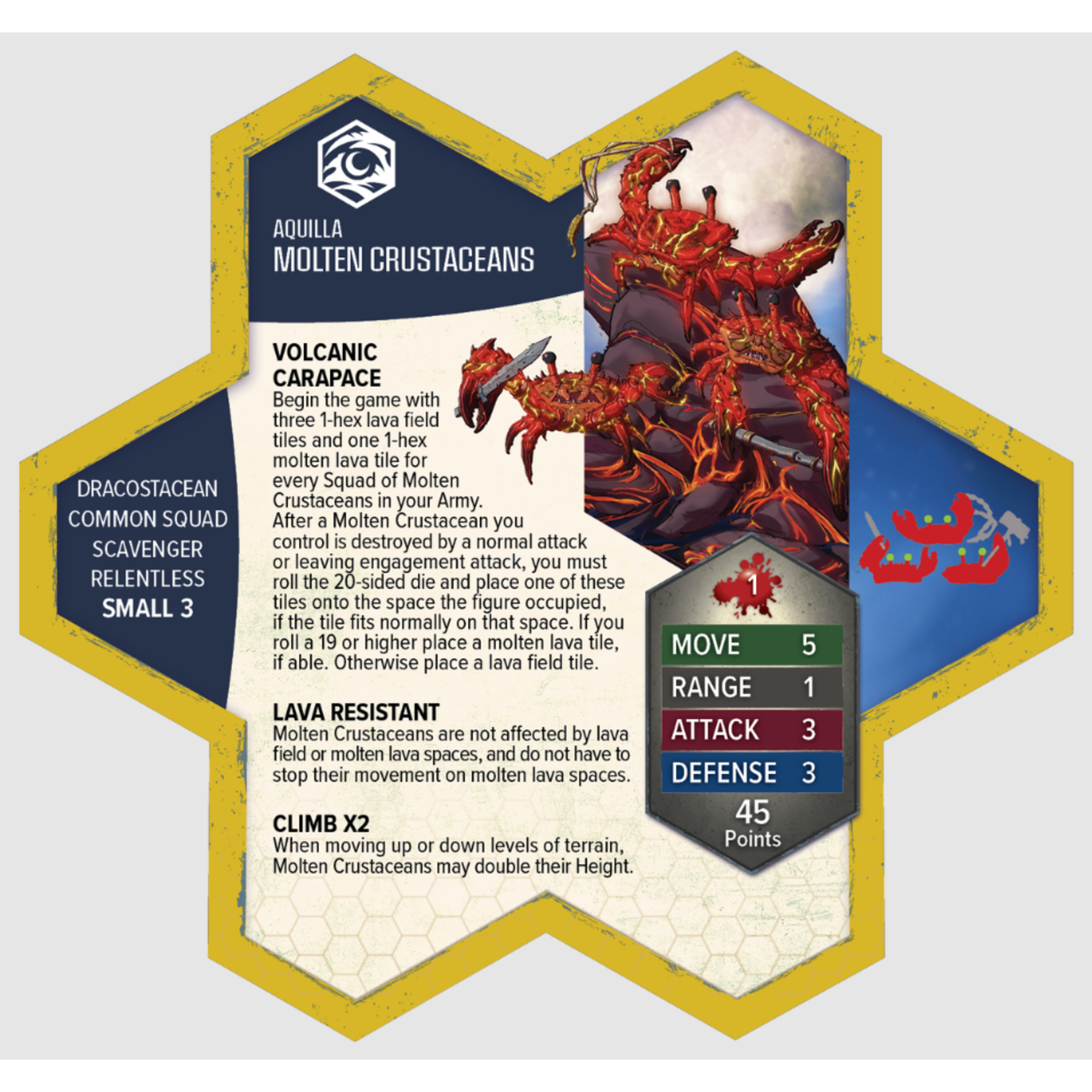 Renegade Game Studios Heroscape: Age of Annihilation: Boiling Tension: Molten Crustaceans and Tanuki Tricksters Premium Painted Edition