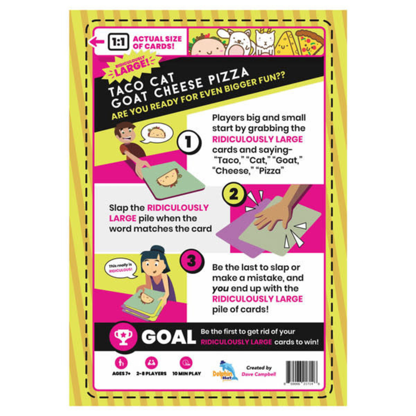 Dolphin Hat Games Taco Cat Goat Cheese Pizza Ridiculously Large!