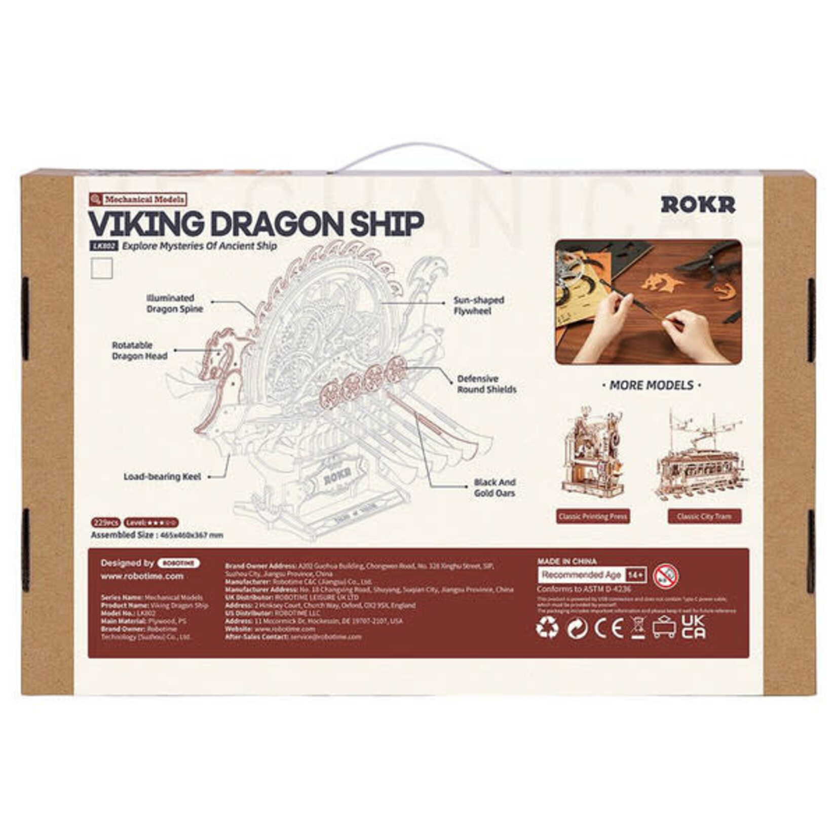 Robotime ROKR: Viking Dragon Ship Mechanical Model