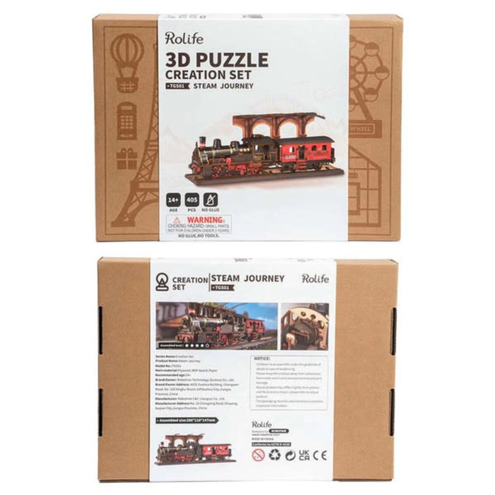 Robotime Rolife: Steam Journey 3D Puzzle Creation Set