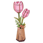 Robotime Rowood: Pink Tulip Wooden Bloom Craft