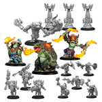 Steamforged Games Ltd Warmachine: Southern Kriels Fire Tongue Warriors: Command Cadre Set