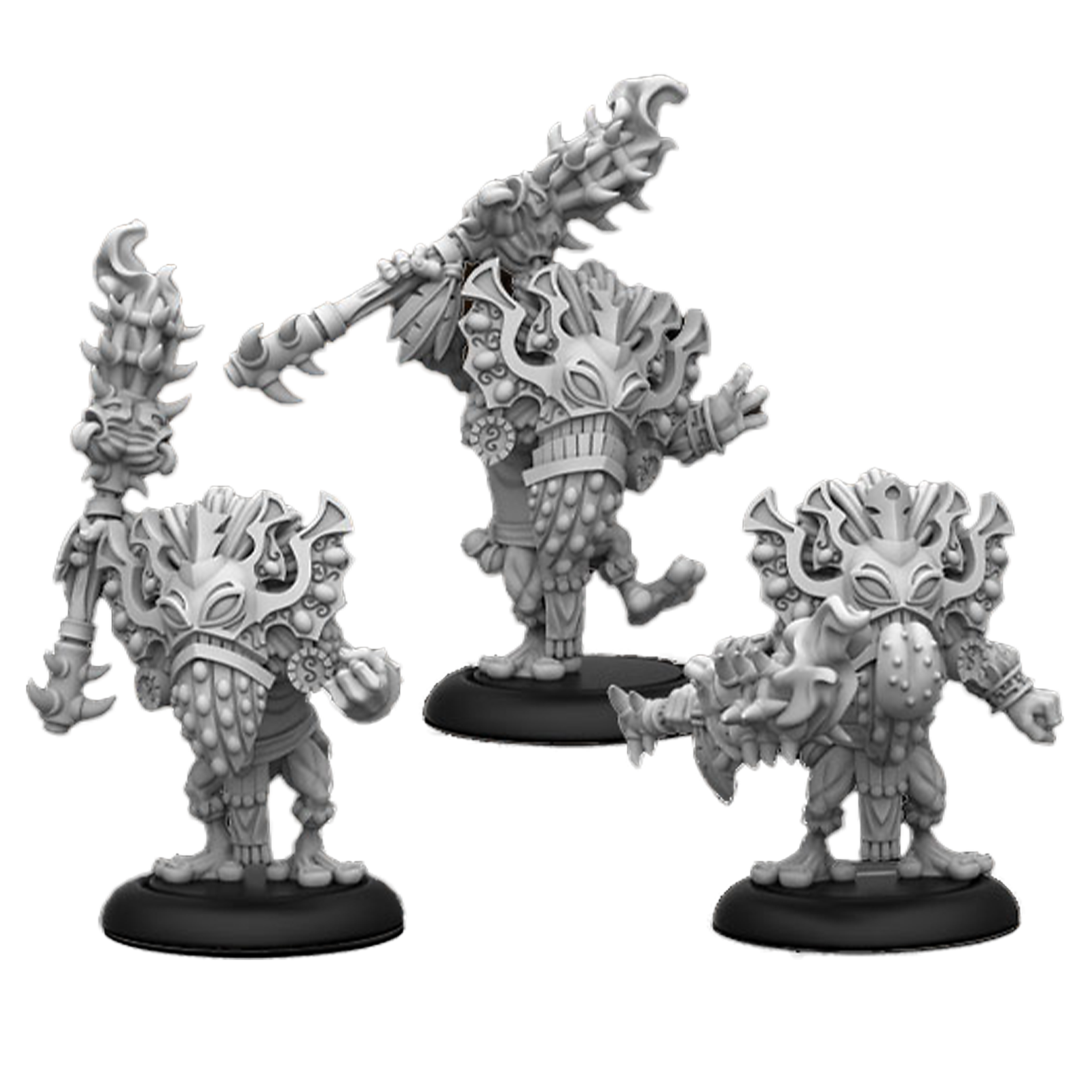 Steamforged Games Ltd Warmachine: Southern Kriels Fire Tongue Warriors: Command Cadre Set