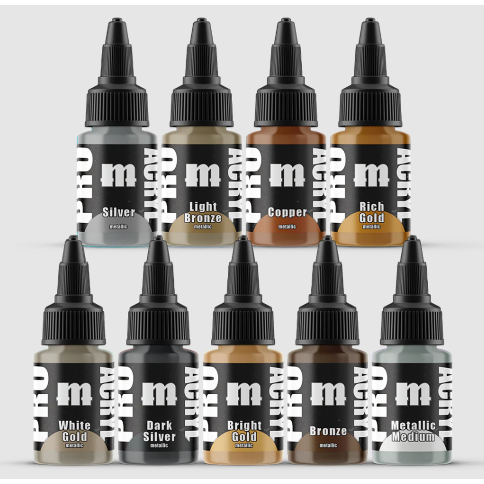 Monument Hobbies Pro Acryl Paint Expansion Set: Metallics
