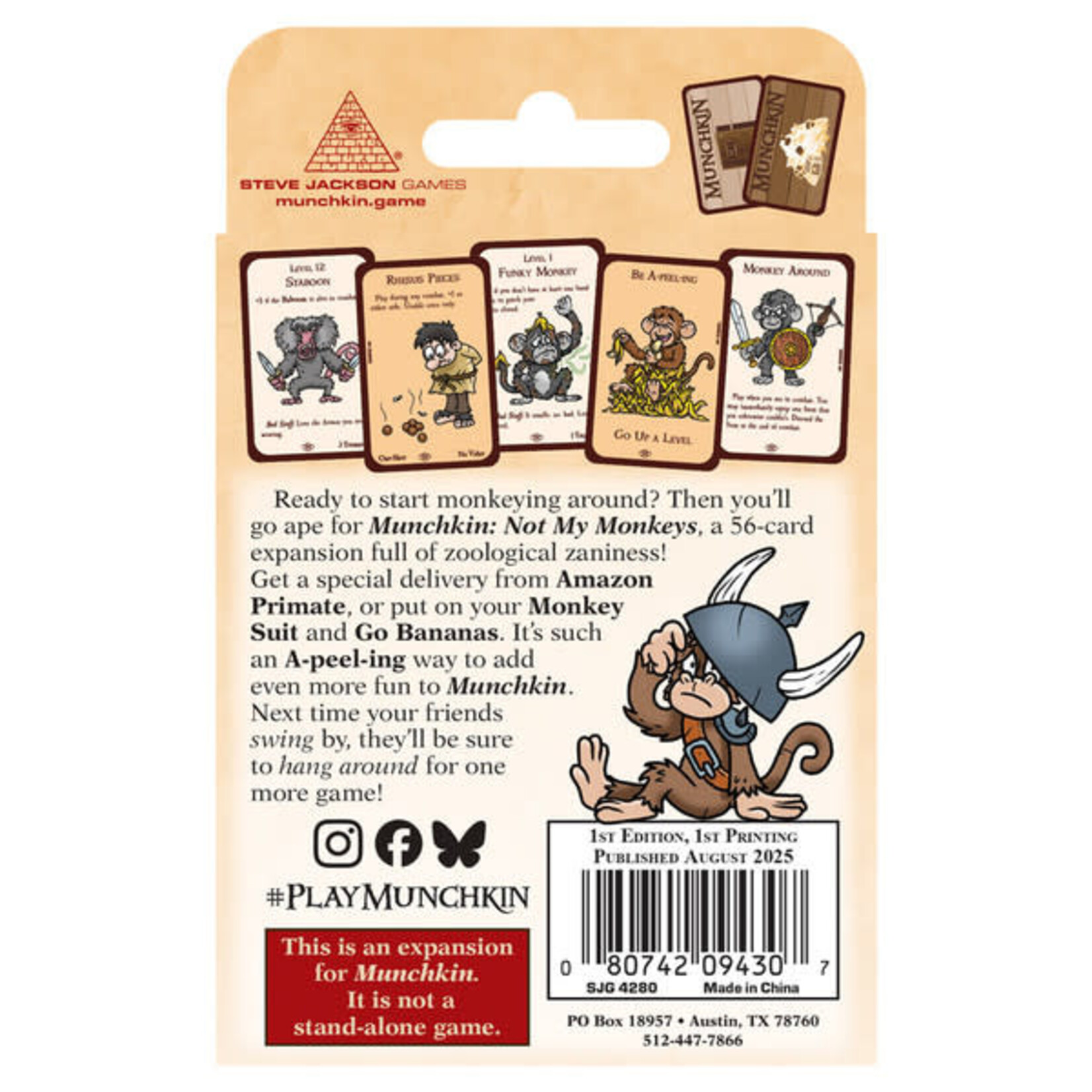 Steve Jackson Games Munchkin: Not My Monkeys Expansion