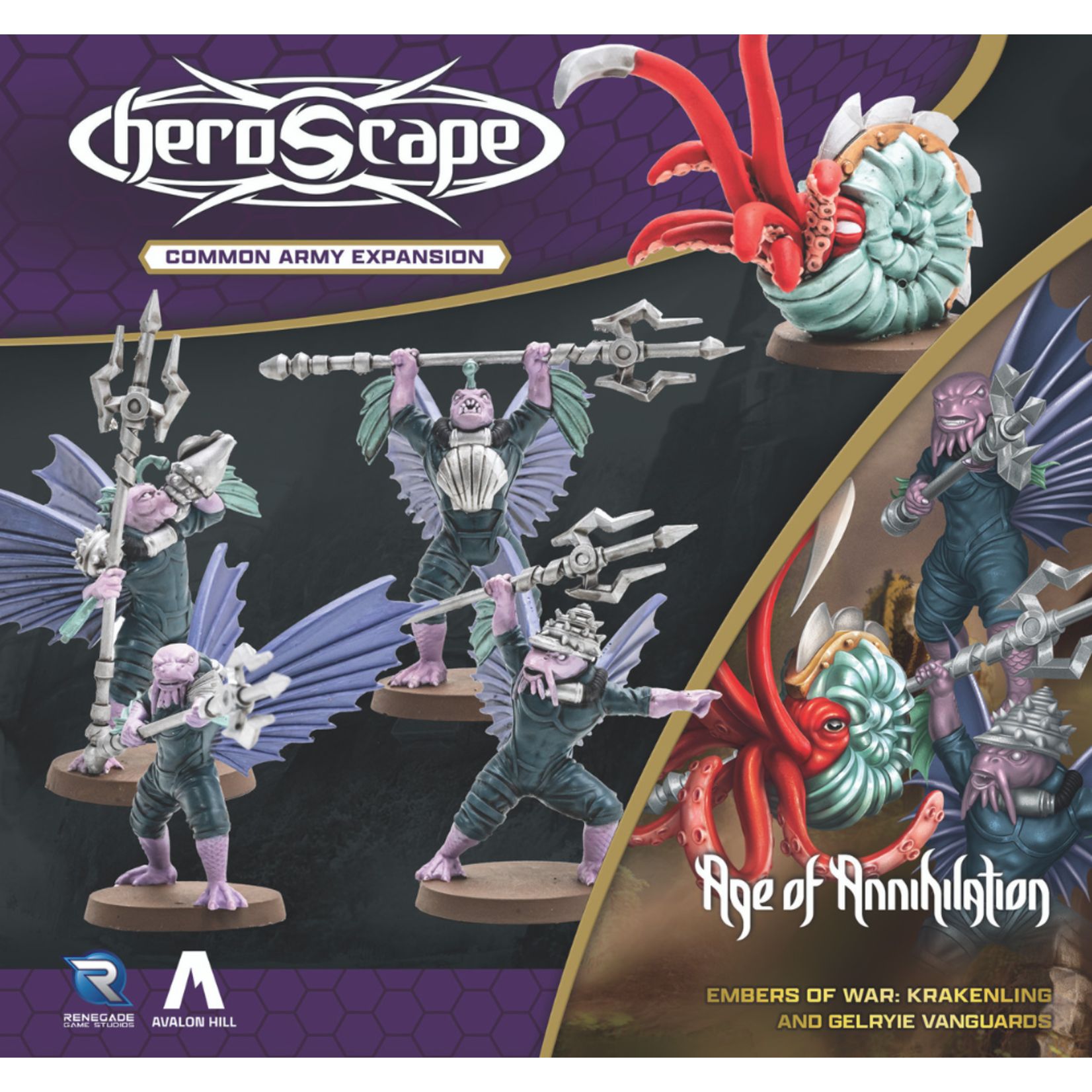 Renegade Game Studios Heroscape: Age of Annihilation: Embers of War: Krakenling and Gelyrie Vanguards