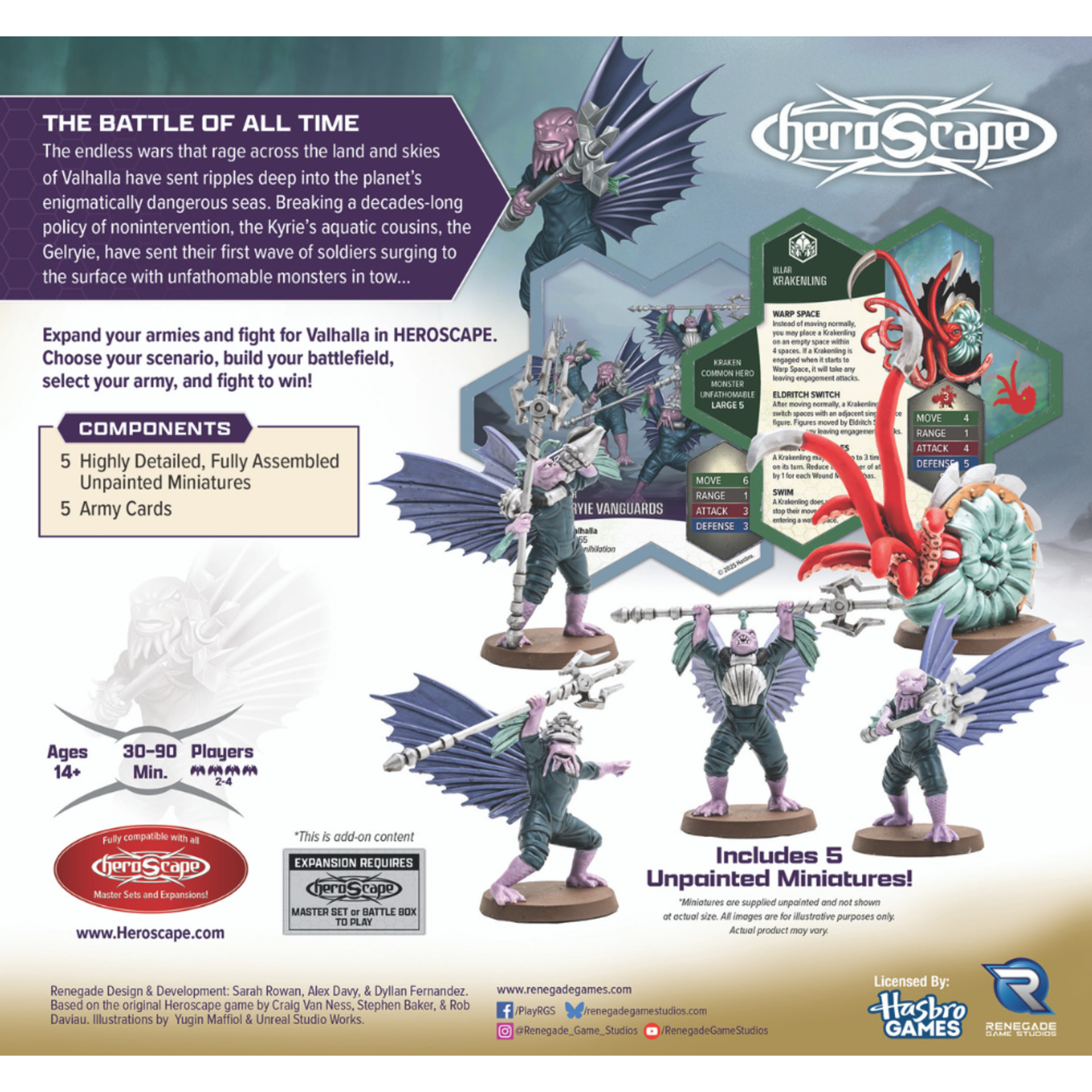 Renegade Game Studios Heroscape: Age of Annihilation: Embers of War: Krakenling and Gelyrie Vanguards