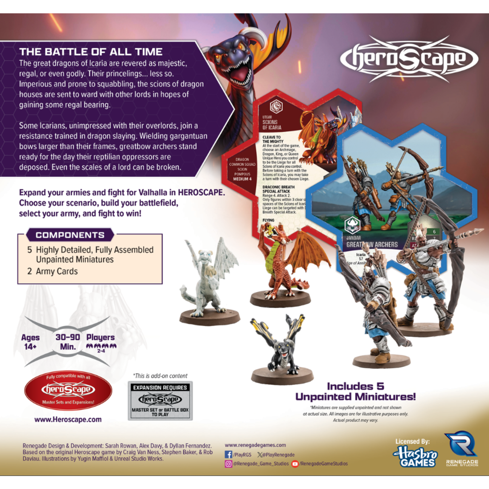 Renegade Game Studios Heroscape: Age of Annihilation: Embers of War: Greatbow Archers and Scions of Icaria