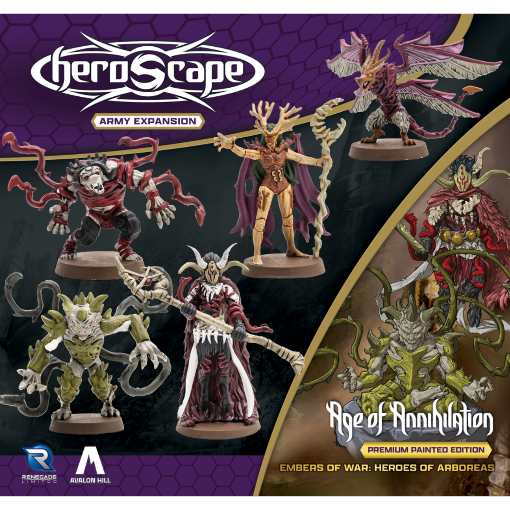 Renegade Game Studios Heroscape: Age of Annihilation: Embers of War: Heroes of Arboreas Premium Painted Edition