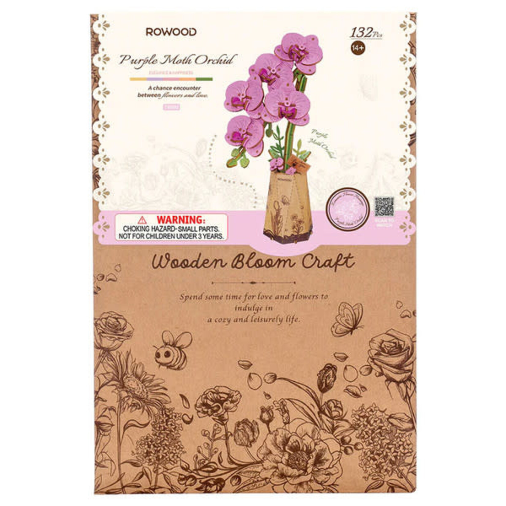 Robotime Rowood: Purple Moth Orchid Wooden Bloom Craft