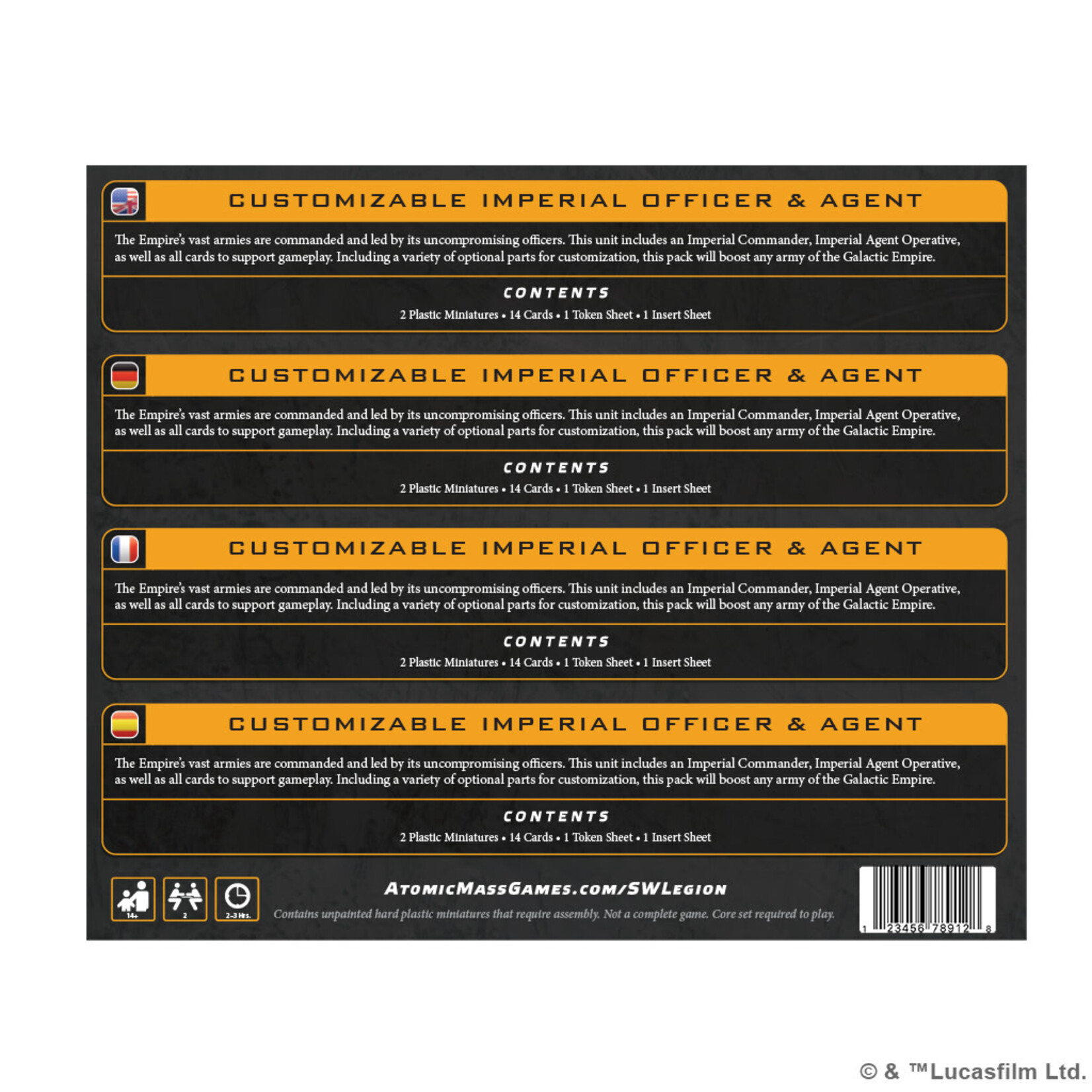 Atomic Mass Games Star Wars: Legion: Customizable Imperial Officer & Agent