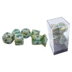 Chessex Mega-hedral 7-Die Set: Marble: Green/dark green