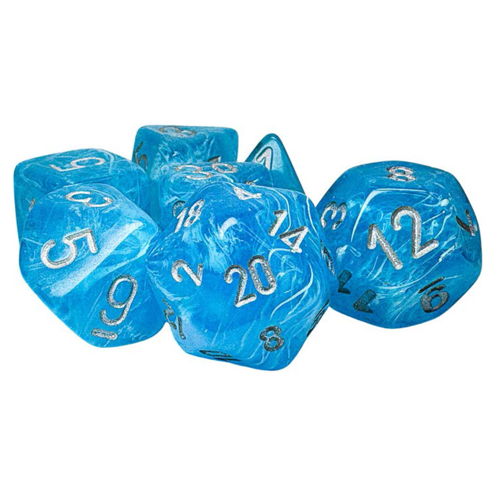 Chessex Mega-hedral 7-Die Set: Luminary: Sky/silver