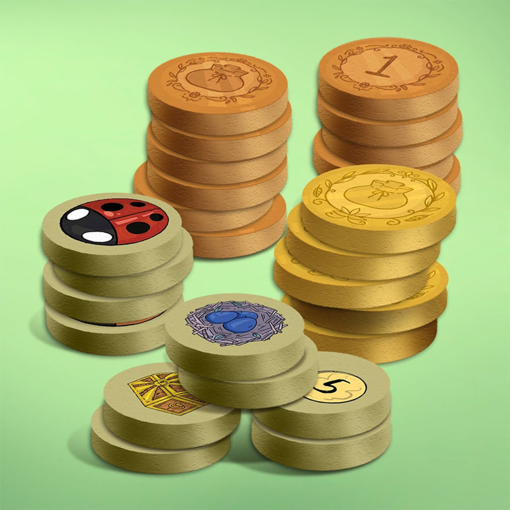 Pika Games PRERELEASE A Wild Venture Wooden Tokens