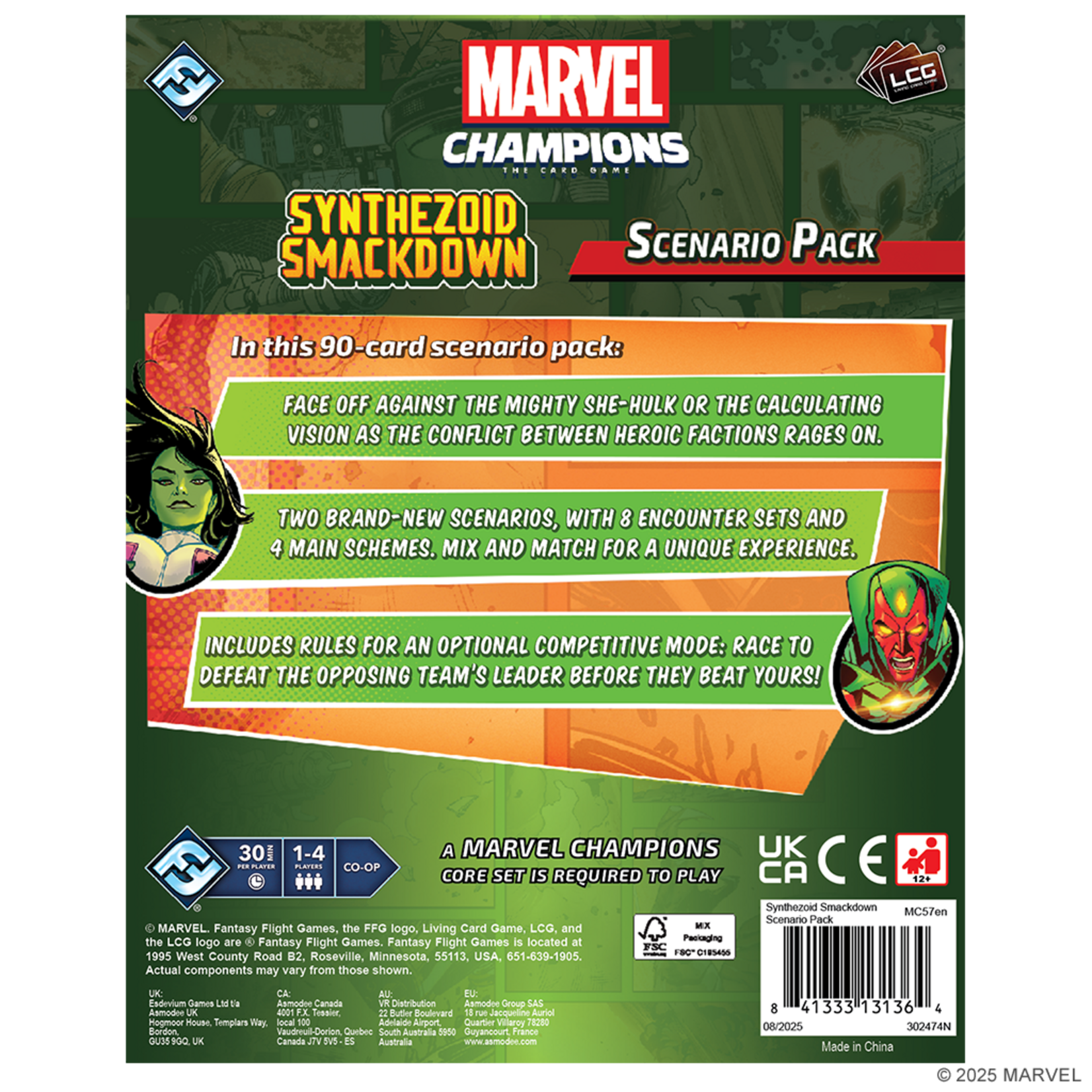 Fantasy Flight Games PRERELEASE Marvel Champions: Synthezoid Smackdown Scenario Pack