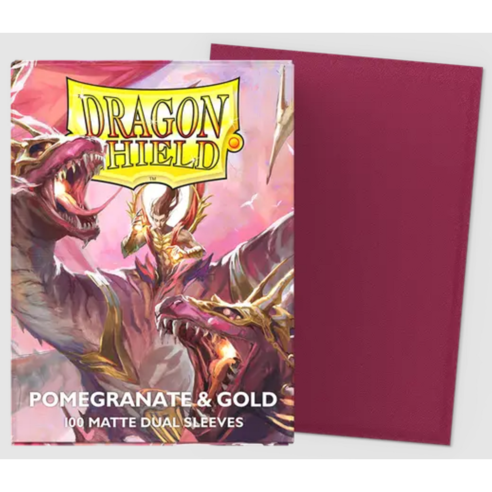 Arcane Tinmen Dragon Shield: 100 Matte Dual Sleeves: Pomegranate & Gold
