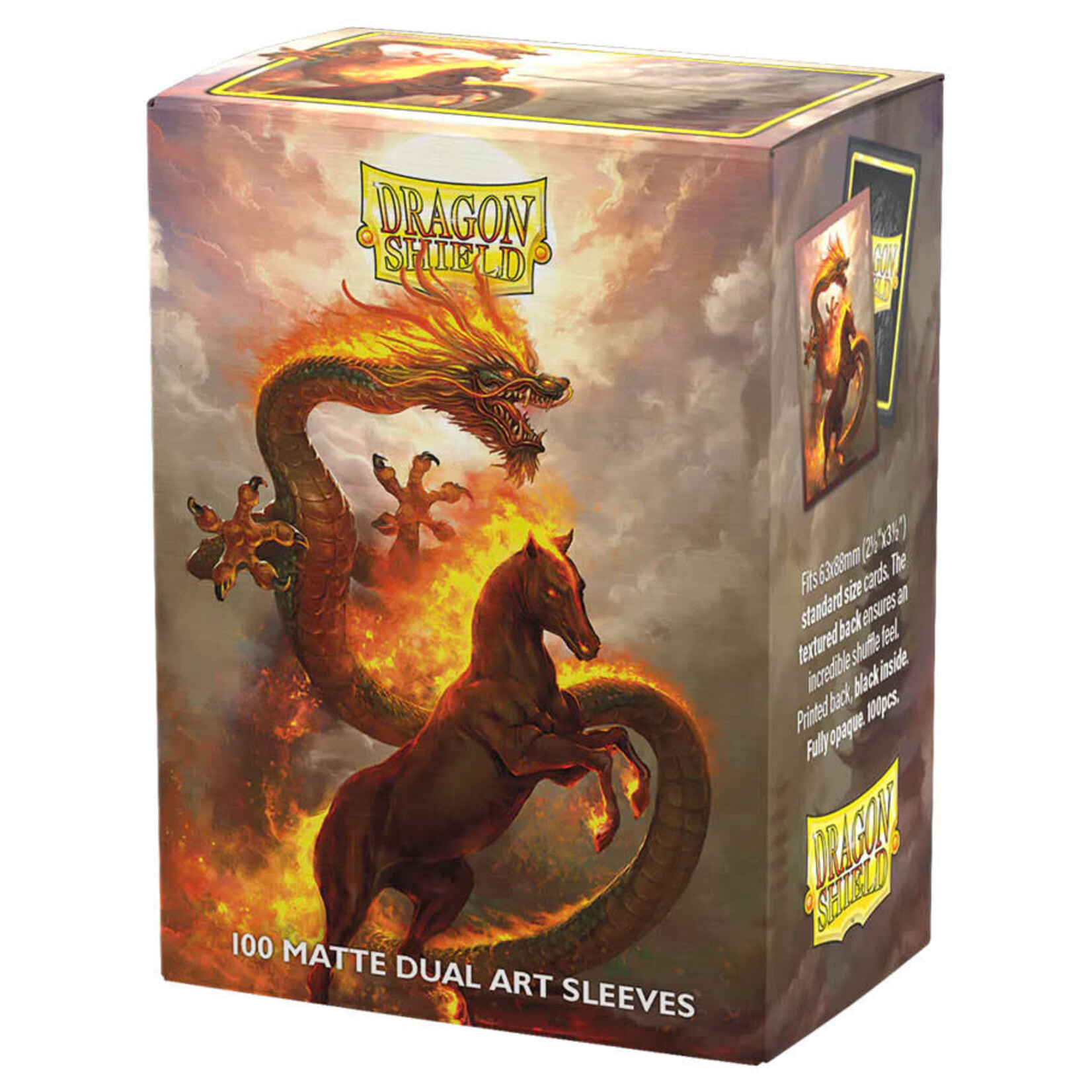 Arcane Tinmen Dragon Shield: 100 Matte Dual Art Sleeves: Fire Horse 2026