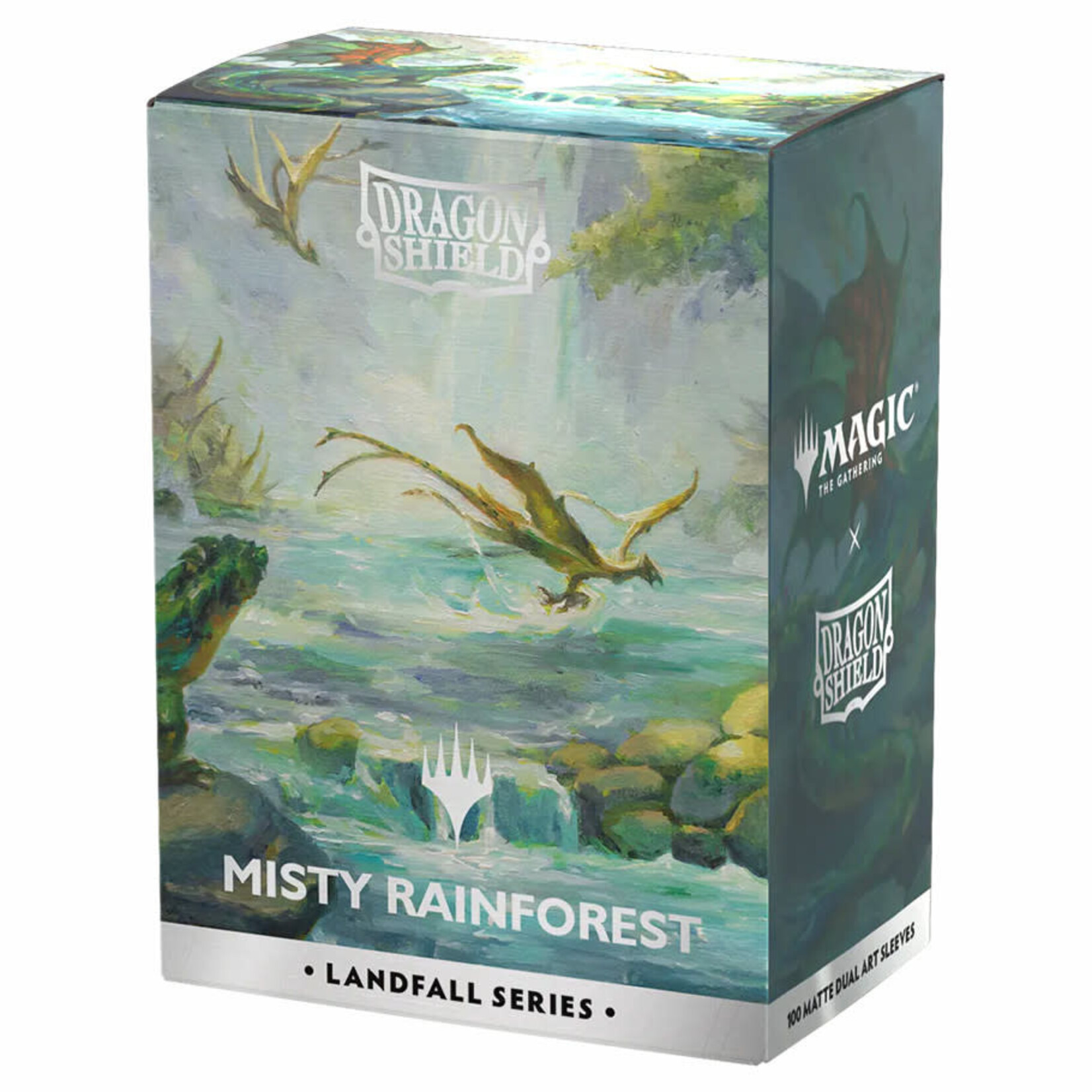 Arcane Tinmen Dragon Shield: 100 Matte Dual Art Sleeves: Landfall Series: Misty Rainforest