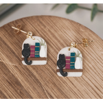 Lua Clay Co Bookshelf Cat Earrings (Hypoallergenic)