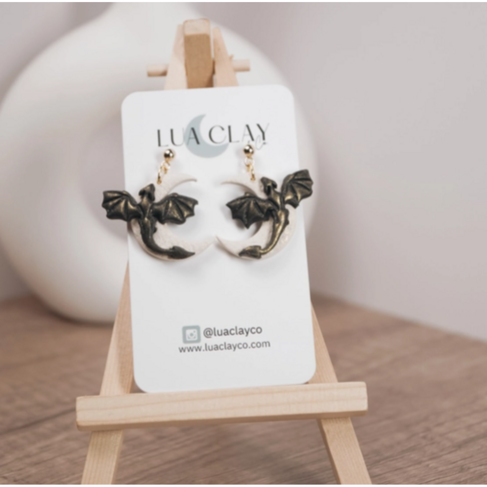 Lua Clay Co Dragons Come from the Moon Earrings (Hypoallergenic)