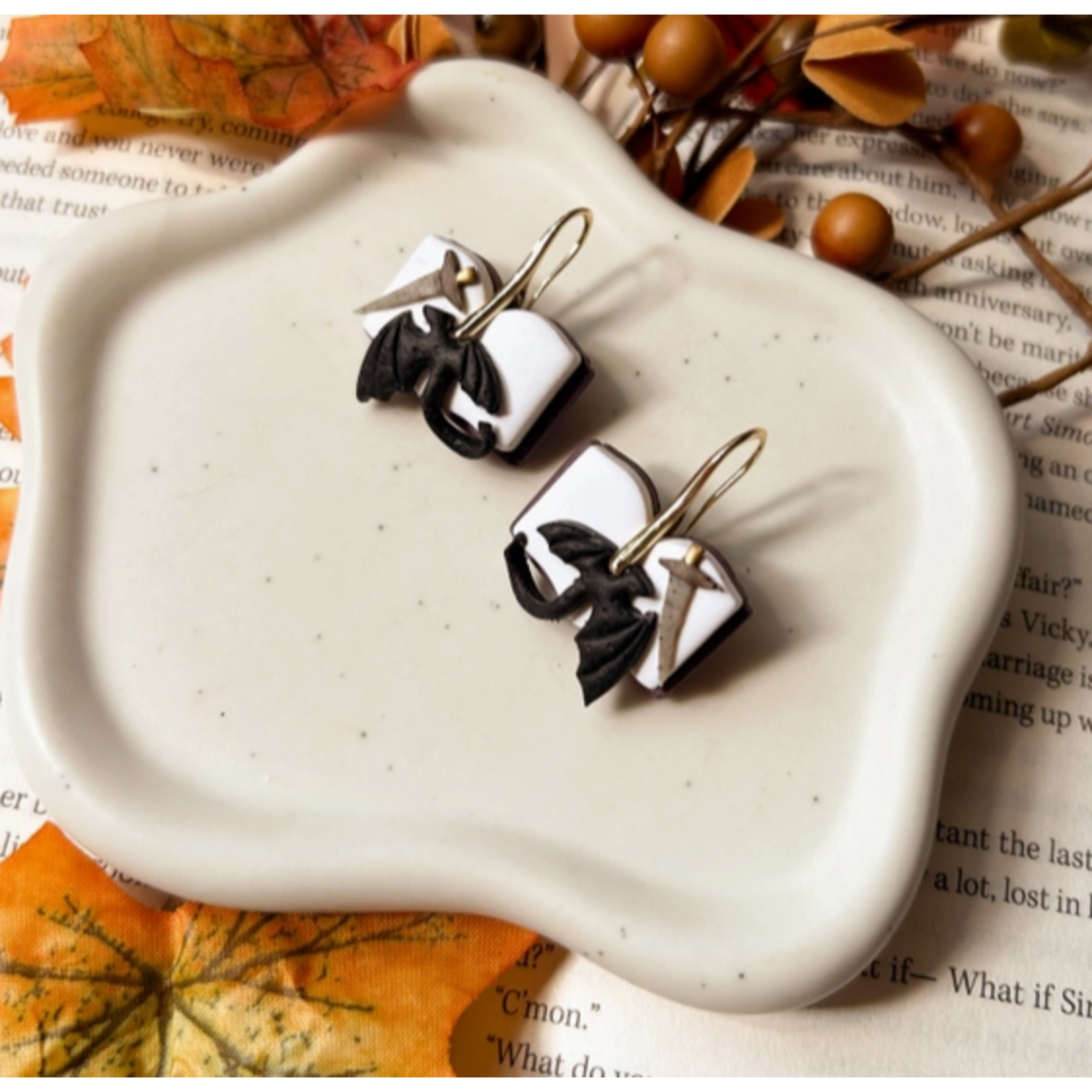 Lua Clay Co Fantasy Book Earrings (Hypoallergenic)