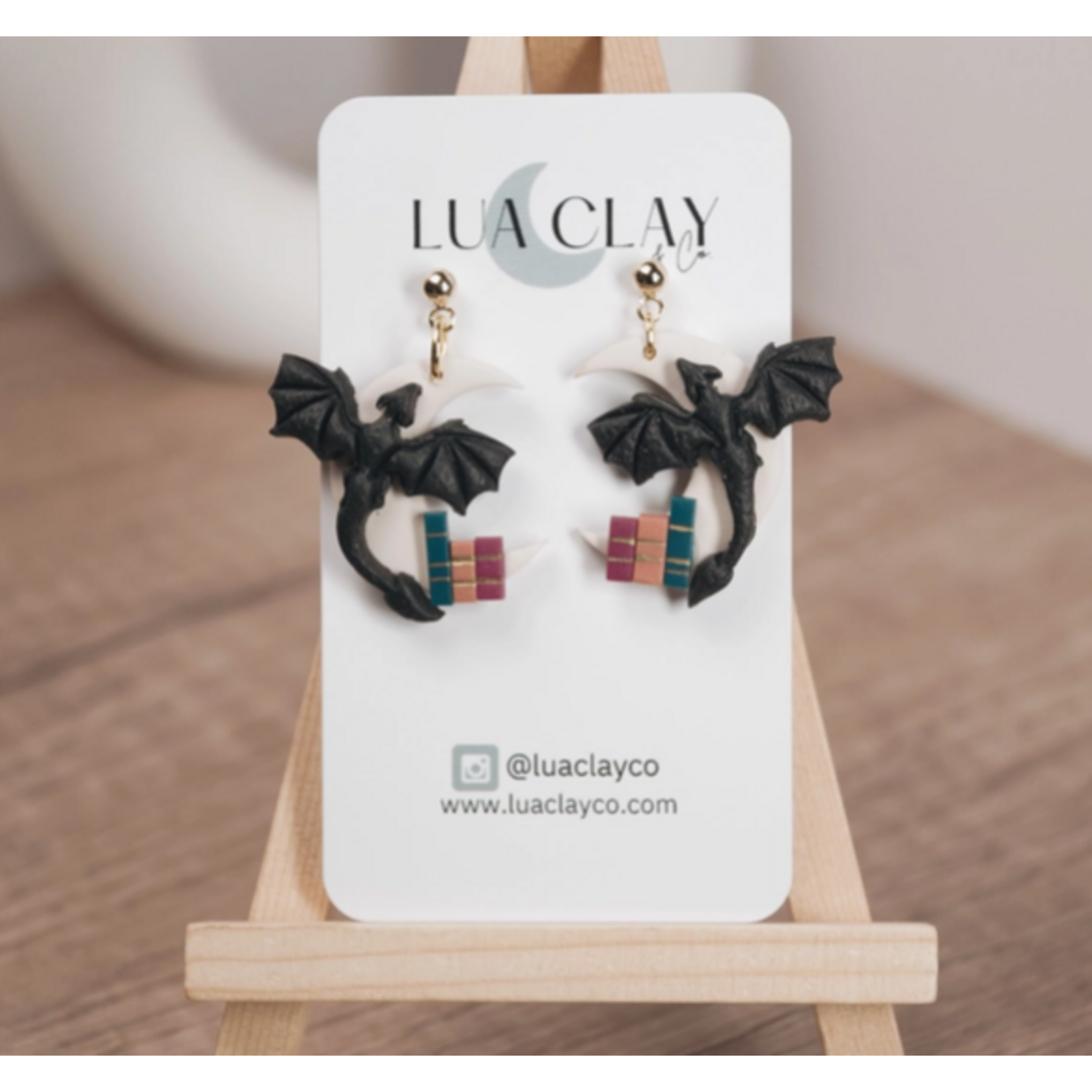 Lua Clay Co Fly Me To the Moon Earrings (Hypoallergenic)