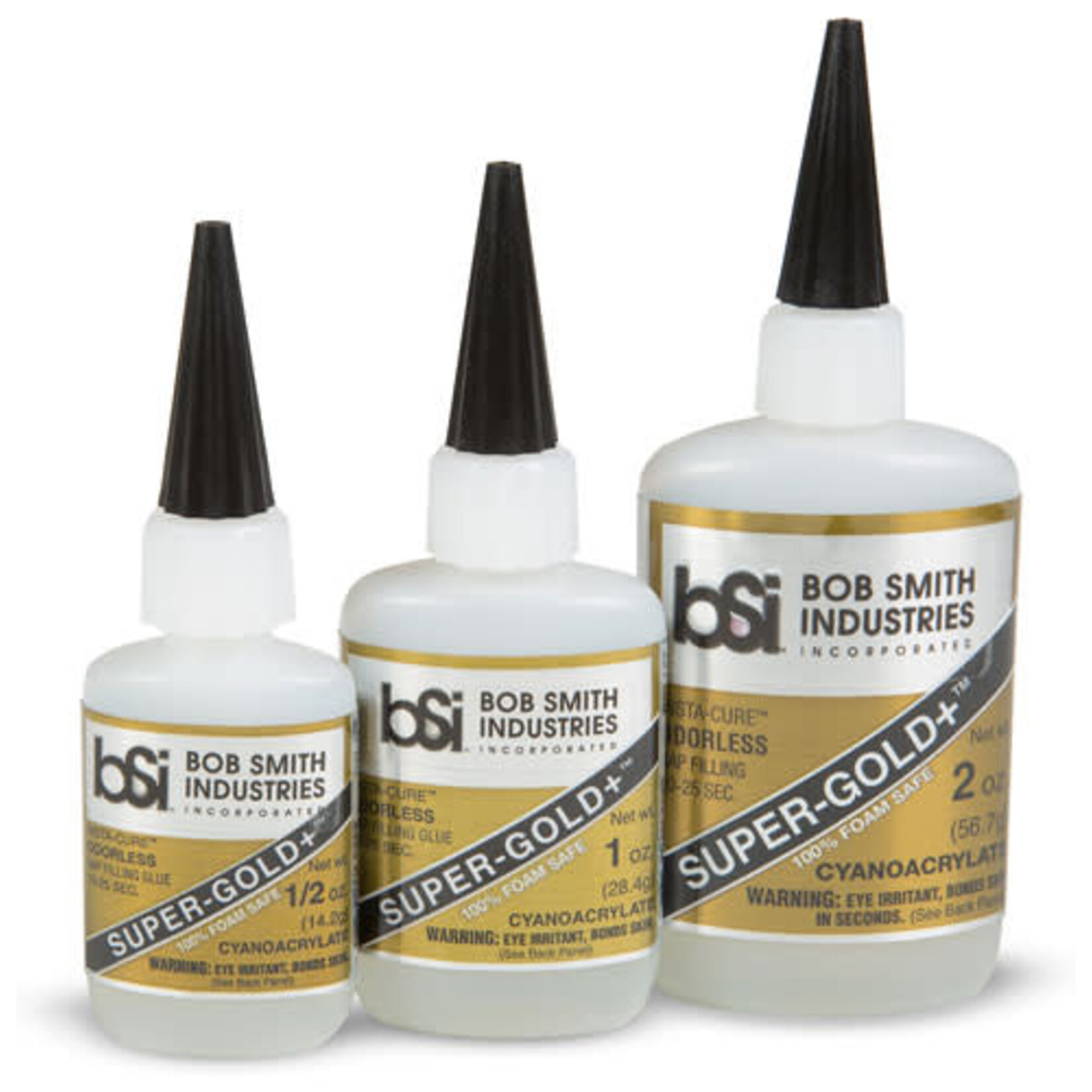 Bob Smith Industries Inc SUPER-GOLD+ Gap Filling Odorless Foam Safe Cyanoacrylate 1/2 oz.