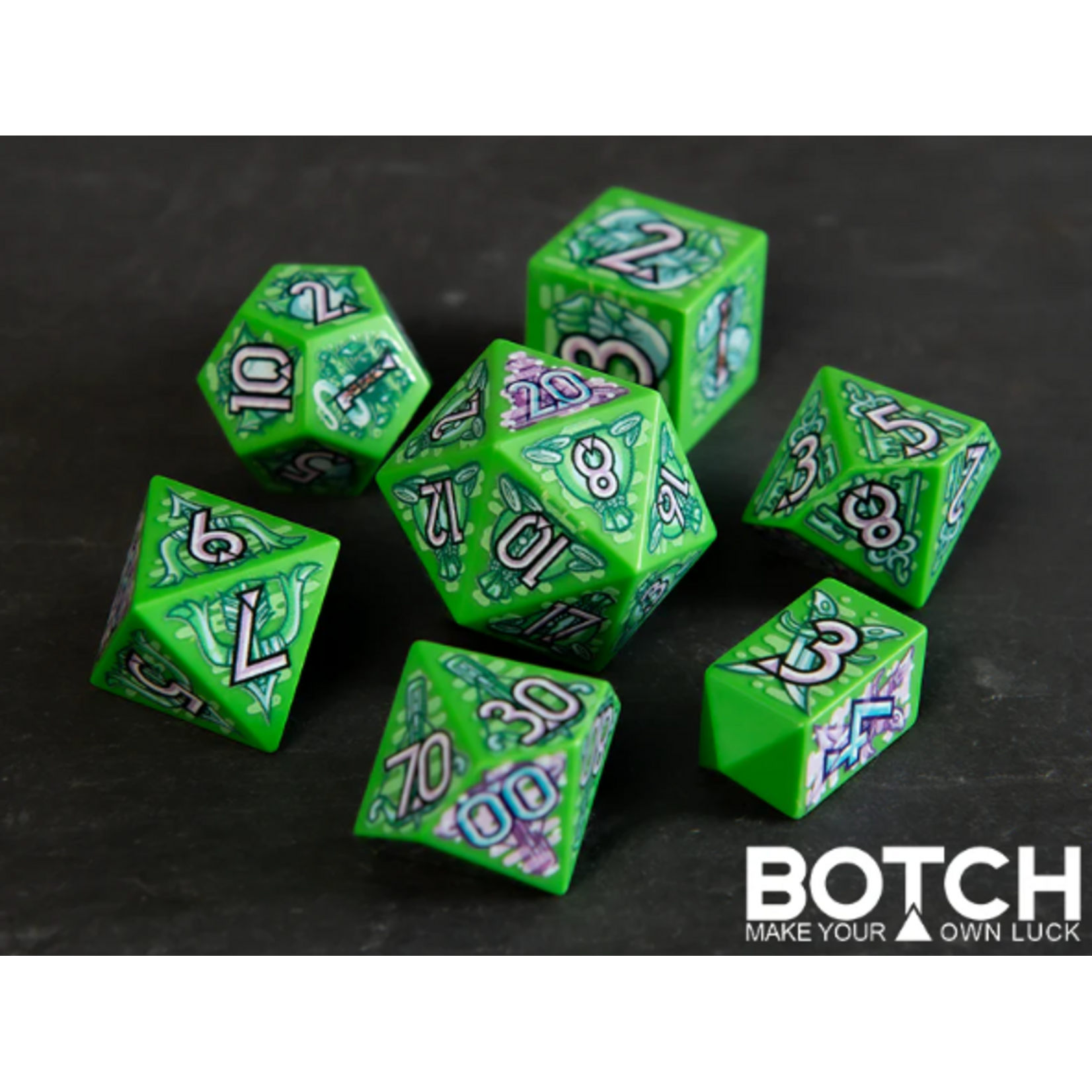 Botch Dice Premium InkFX™ Gaming Dice: Stealth Stash