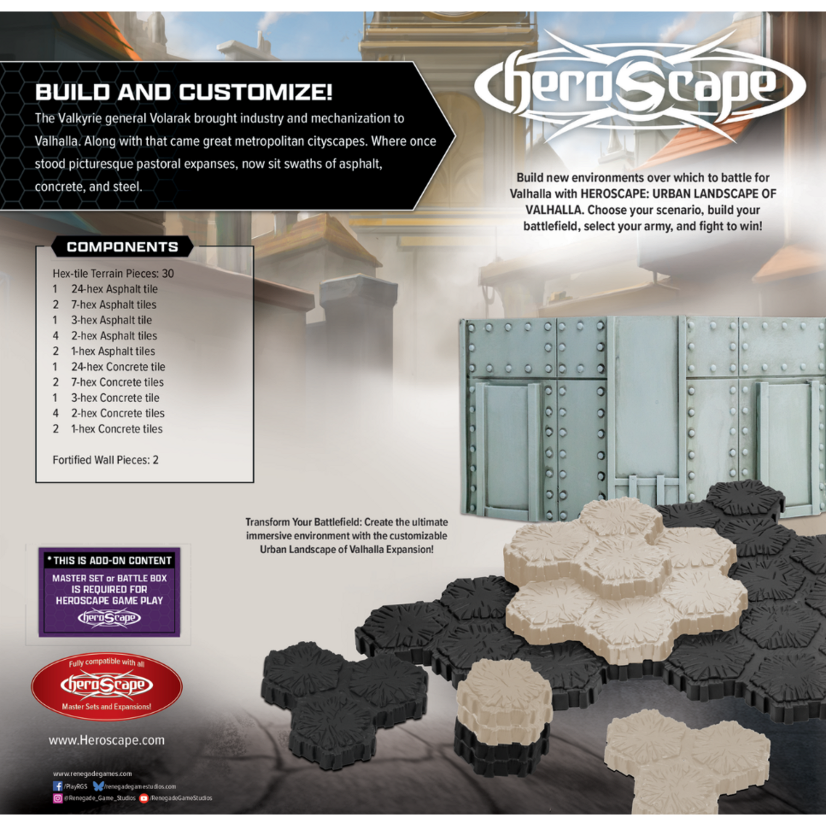 Renegade Game Studios Heroscape: The Urban Landscape of Valhalla Terrain System