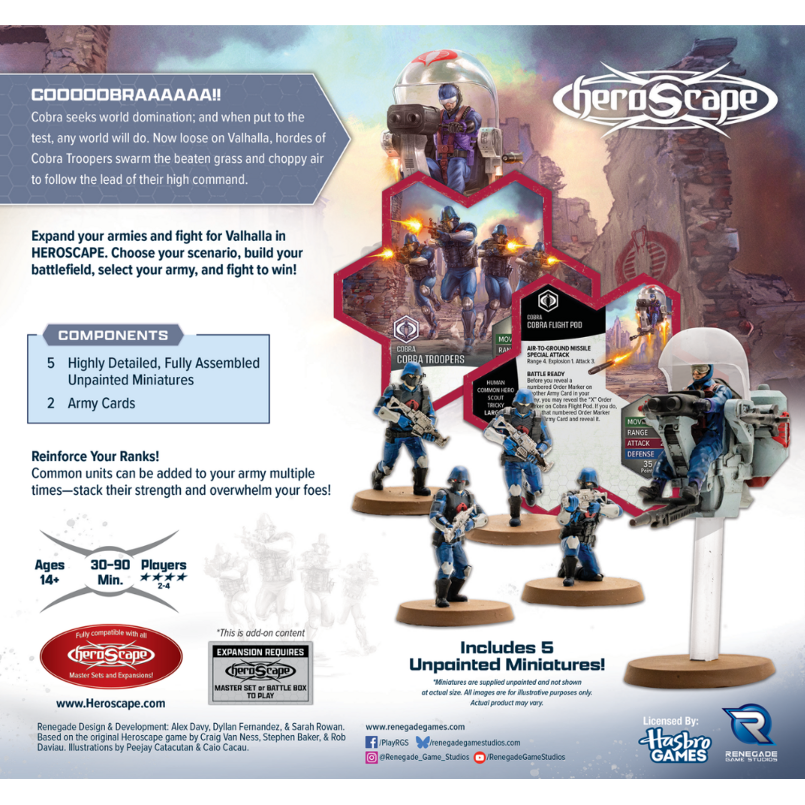 Renegade Game Studios PRERELEASE Heroscape: G.I. Joe: Cobra Troopers and Cobra Flight Pod