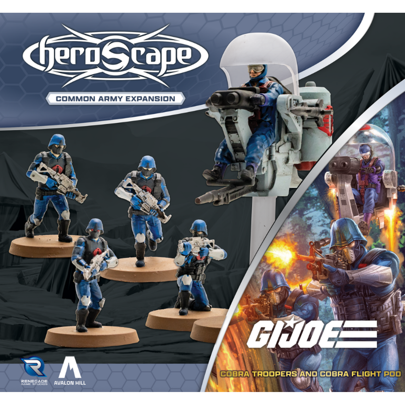 Renegade Game Studios PRERELEASE Heroscape: G.I. Joe: Cobra Troopers and Cobra Flight Pod