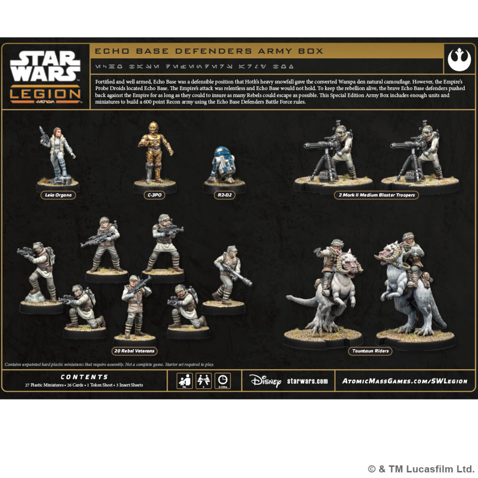 Atomic Mass Games PRERELEASE Star Wars: Legion: Echo Base Defenders Army Box Special Edition