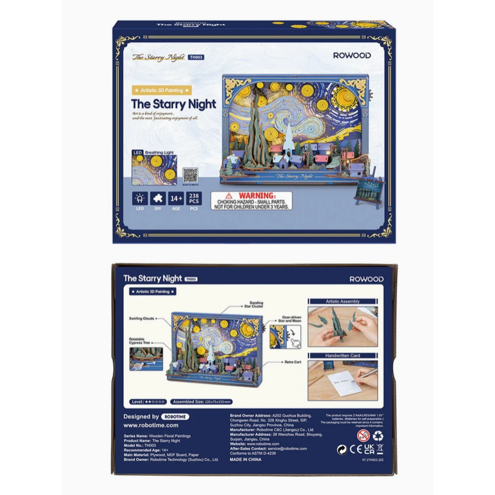 Robotime Rowood: The Starry Night Artistic 3D Painting