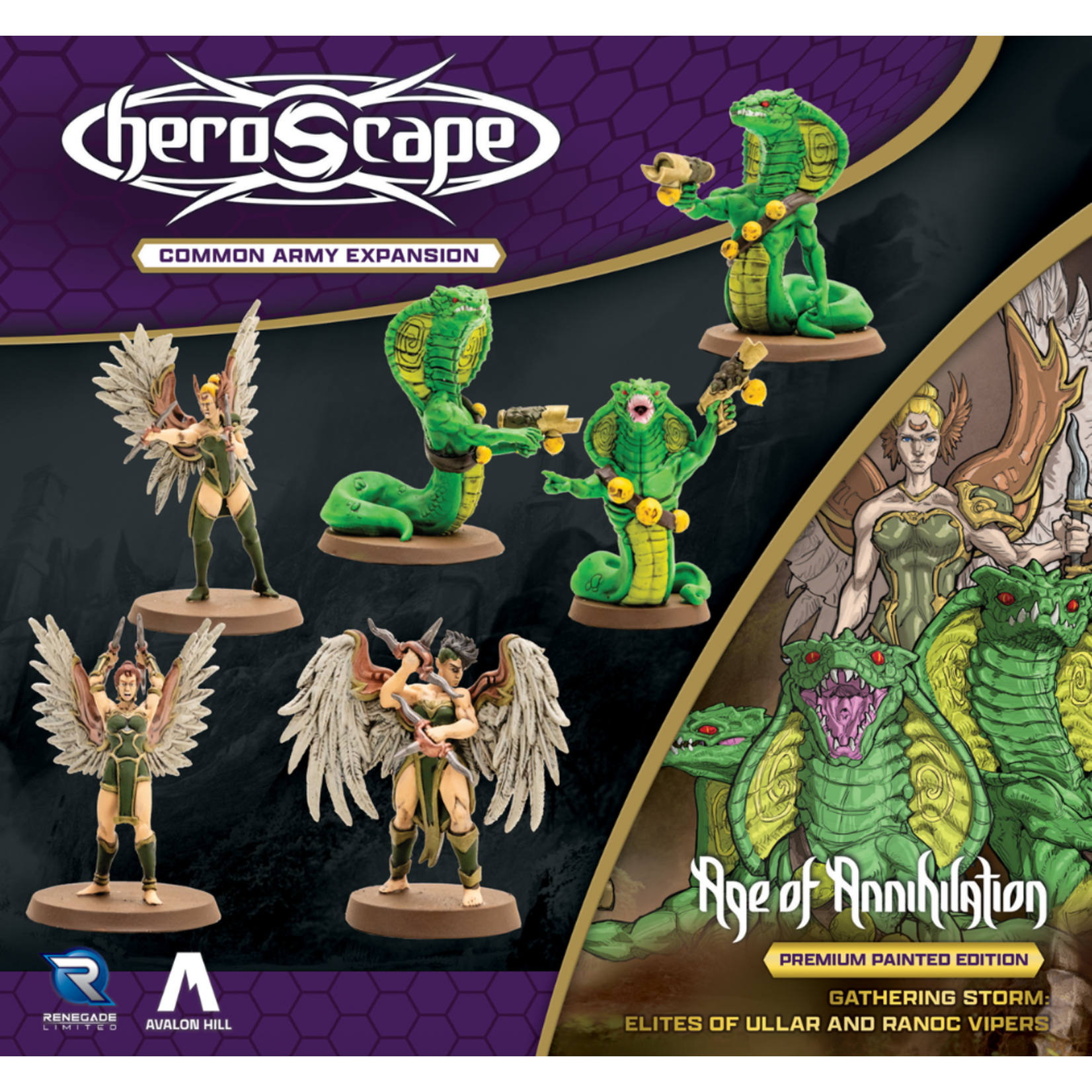 Renegade Game Studios Heroscape: Age of Annihilation: Gathering Storm: Elites of Ullar & Ranoc Vipers Premium Painted Edition