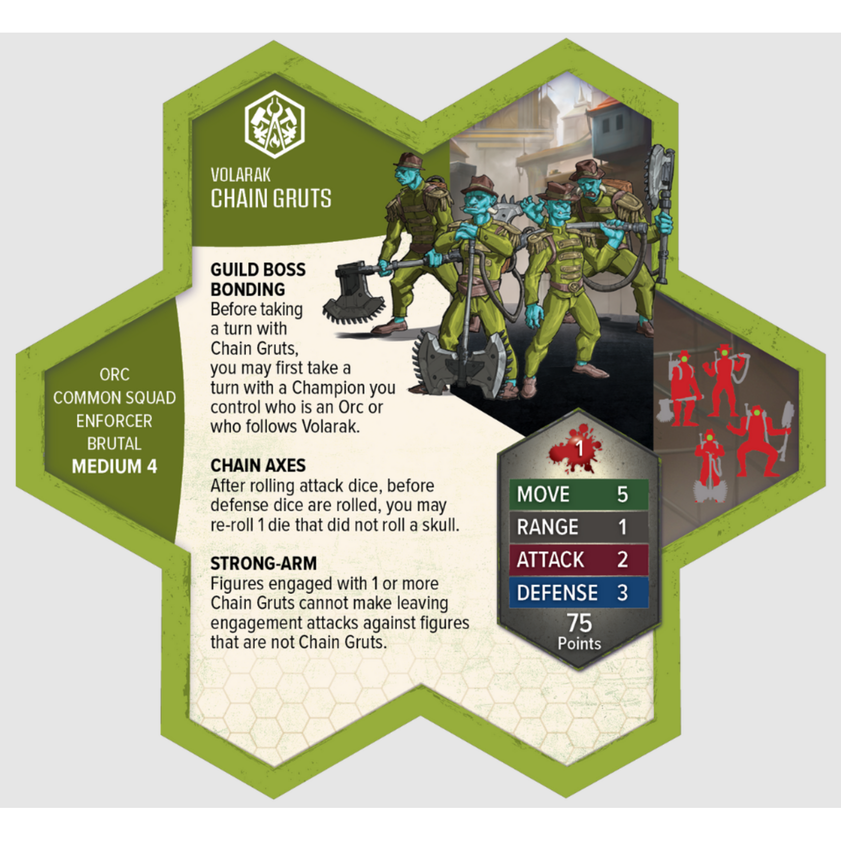 Renegade Game Studios Heroscape: Age of Annihilation: Gathering Storm: Chain Gruts and Ramosaur Rider Premium Painted Edition