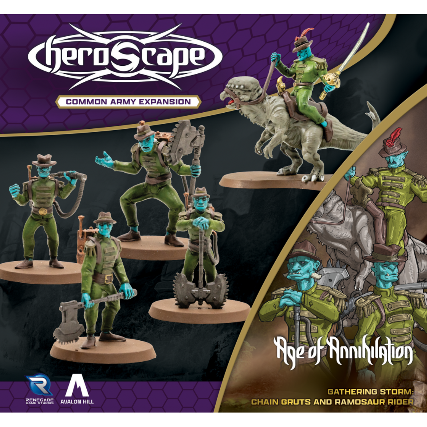 Renegade Game Studios Heroscape: Age of Annihilation: Gathering Storm: Chain Gruts and Ramosaur Rider