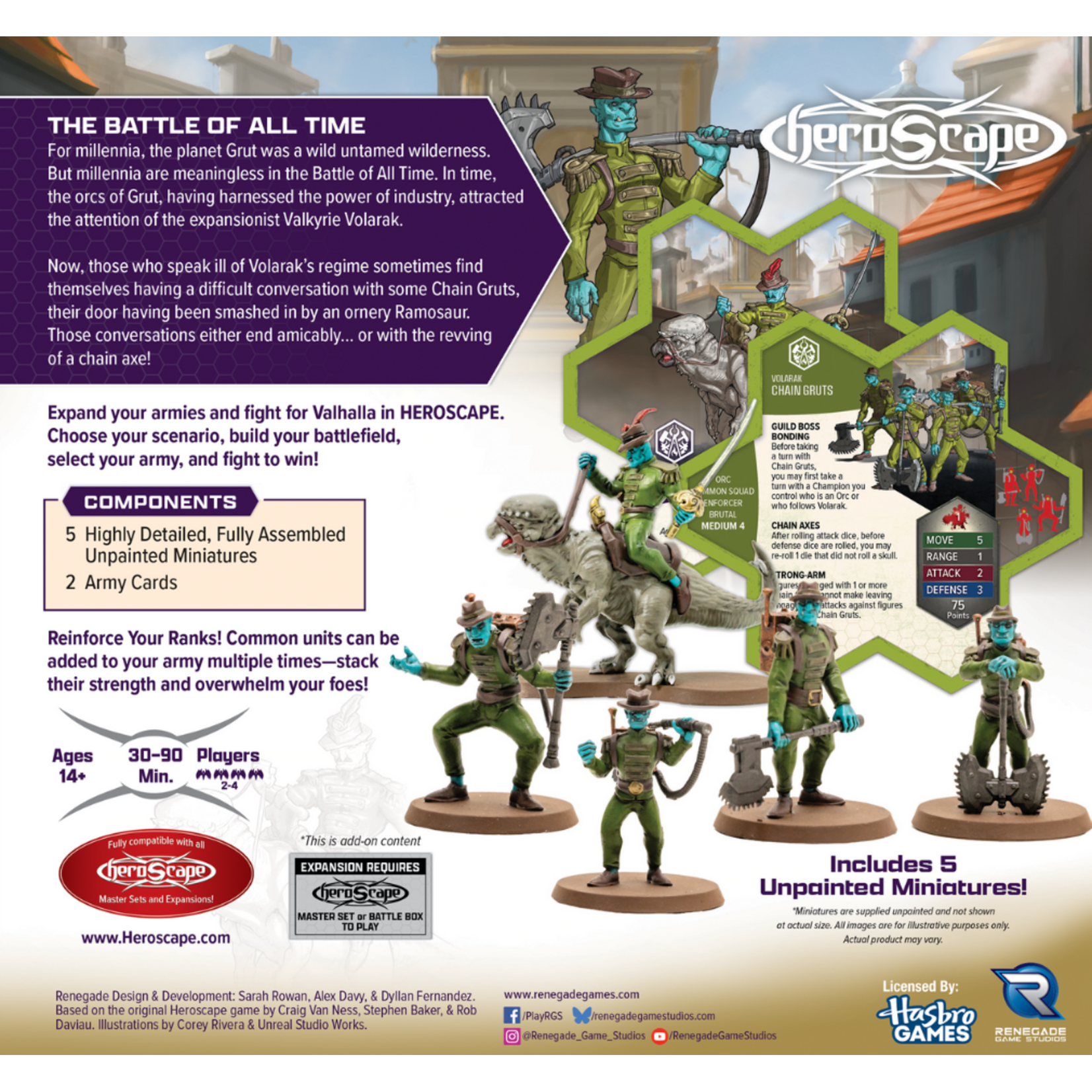 Renegade Game Studios Heroscape: Age of Annihilation: Gathering Storm: Chain Gruts and Ramosaur Rider