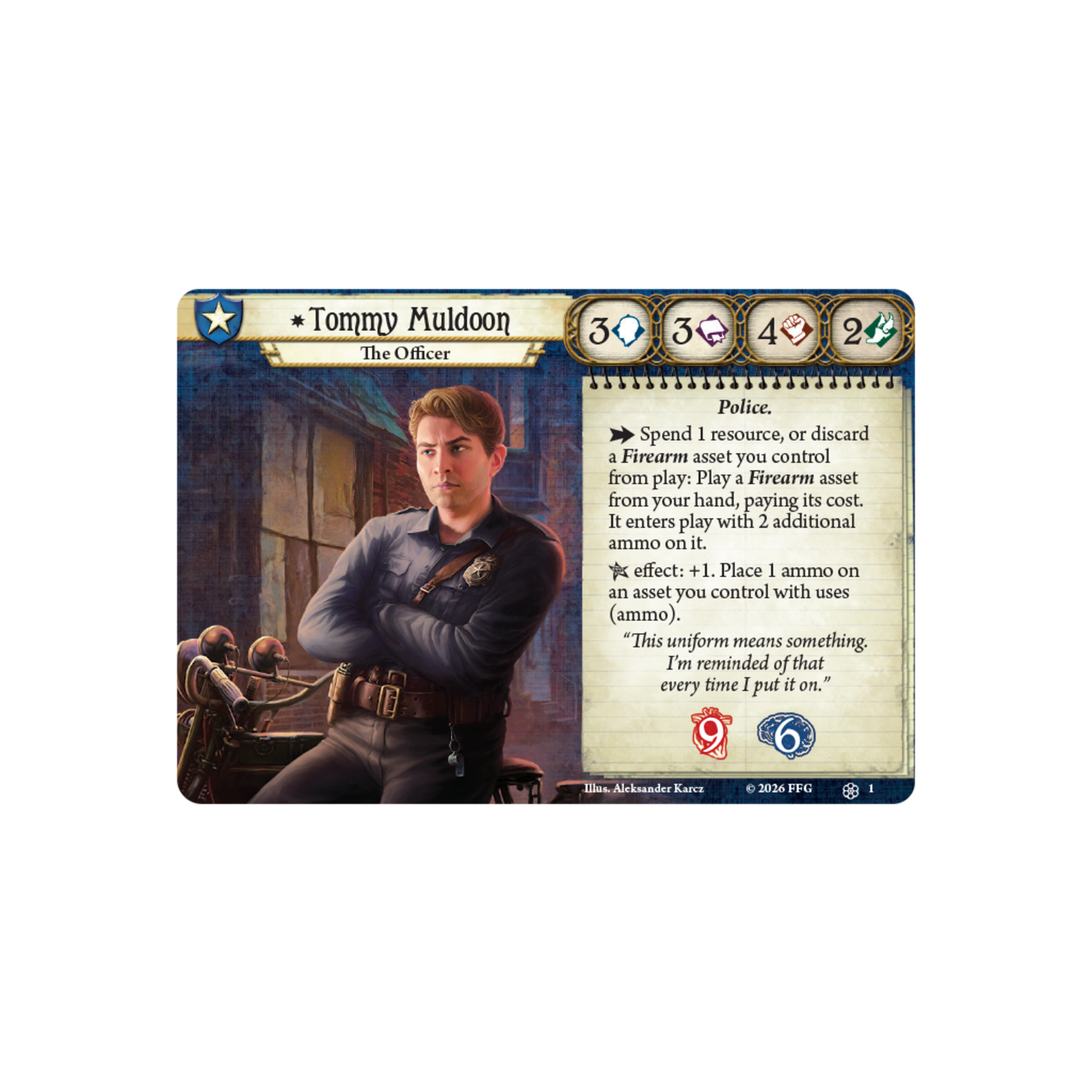 Fantasy Flight Games PRERELEASE Arkham Horror: The Card Game: Investigator Deck: Tommy Muldoon