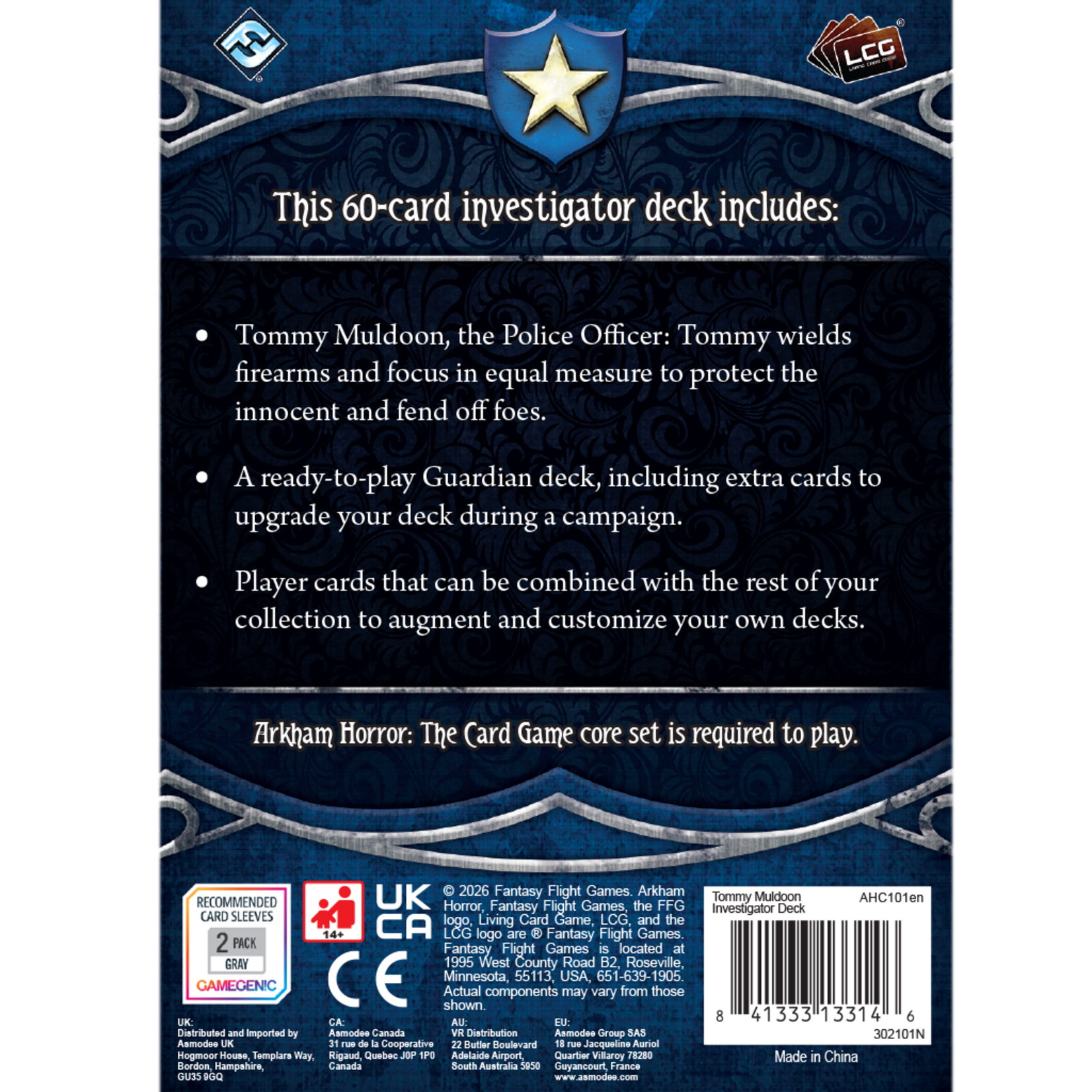Fantasy Flight Games Arkham Horror: The Card Game: Investigator Deck: Tommy Muldoon