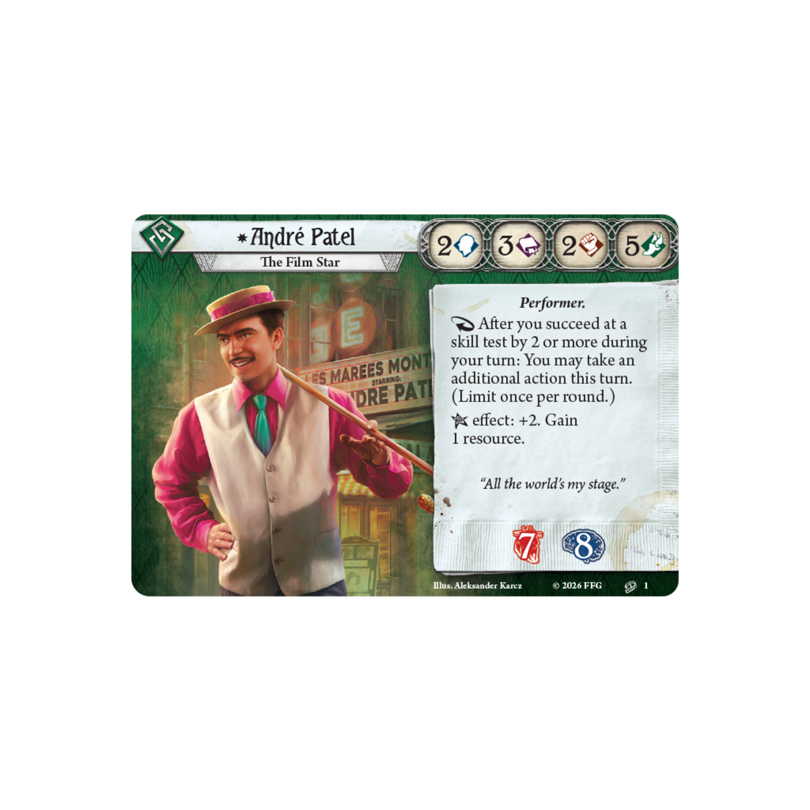 Fantasy Flight Games Arkham Horror: The Card Game: Investigator Deck: André Patel