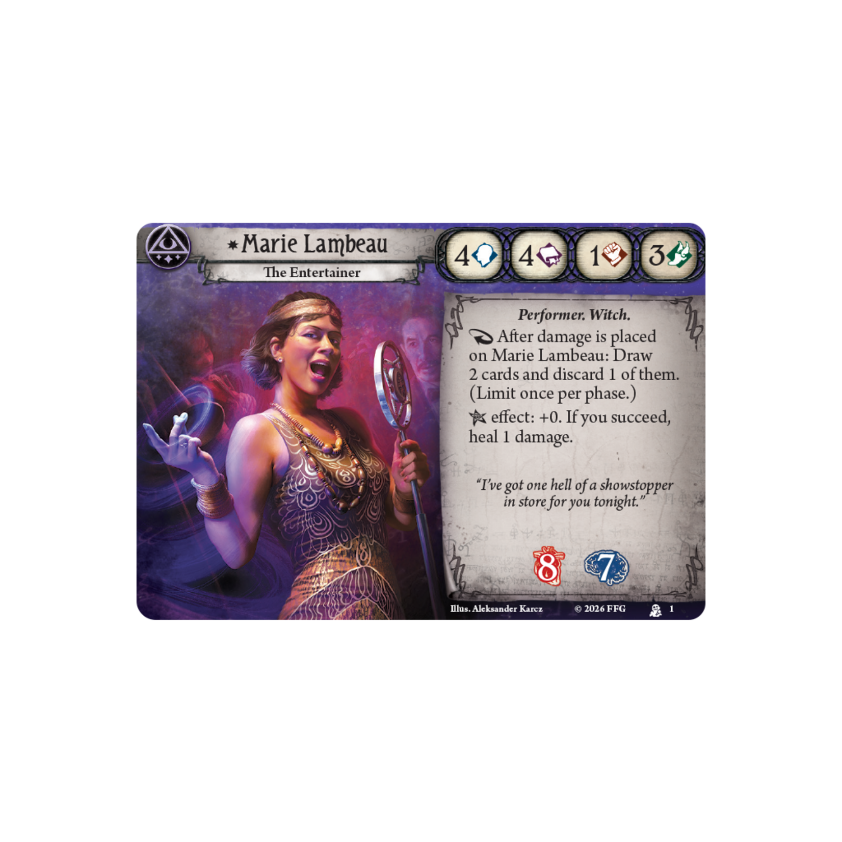 Fantasy Flight Games PRERELEASE Arkham Horror: The Card Game: Investigator Deck: Marie Lambeau