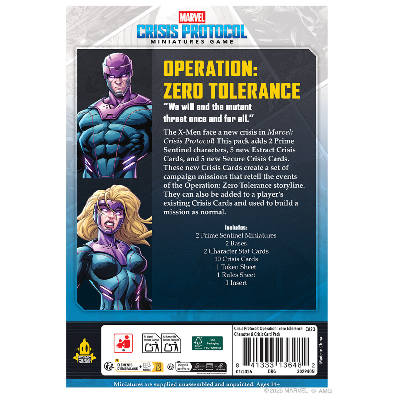 Atomic Mass Games PRERELEASE Marvel: Crisis Protocol: Operation: Zero Tolerance Character & Crisis Card Pack