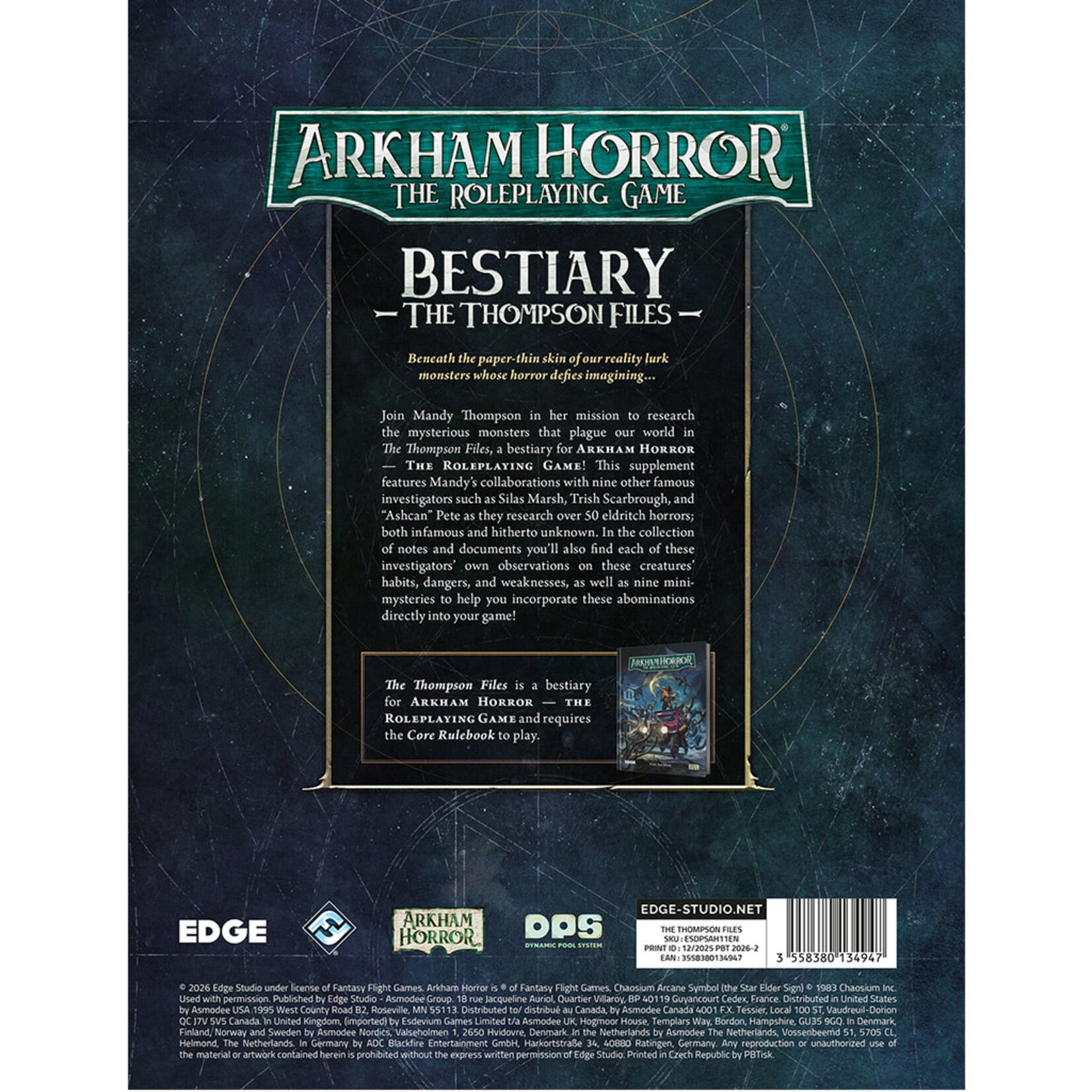 Edge Arkham Horror RPG: Bestiary: The Thompson Files