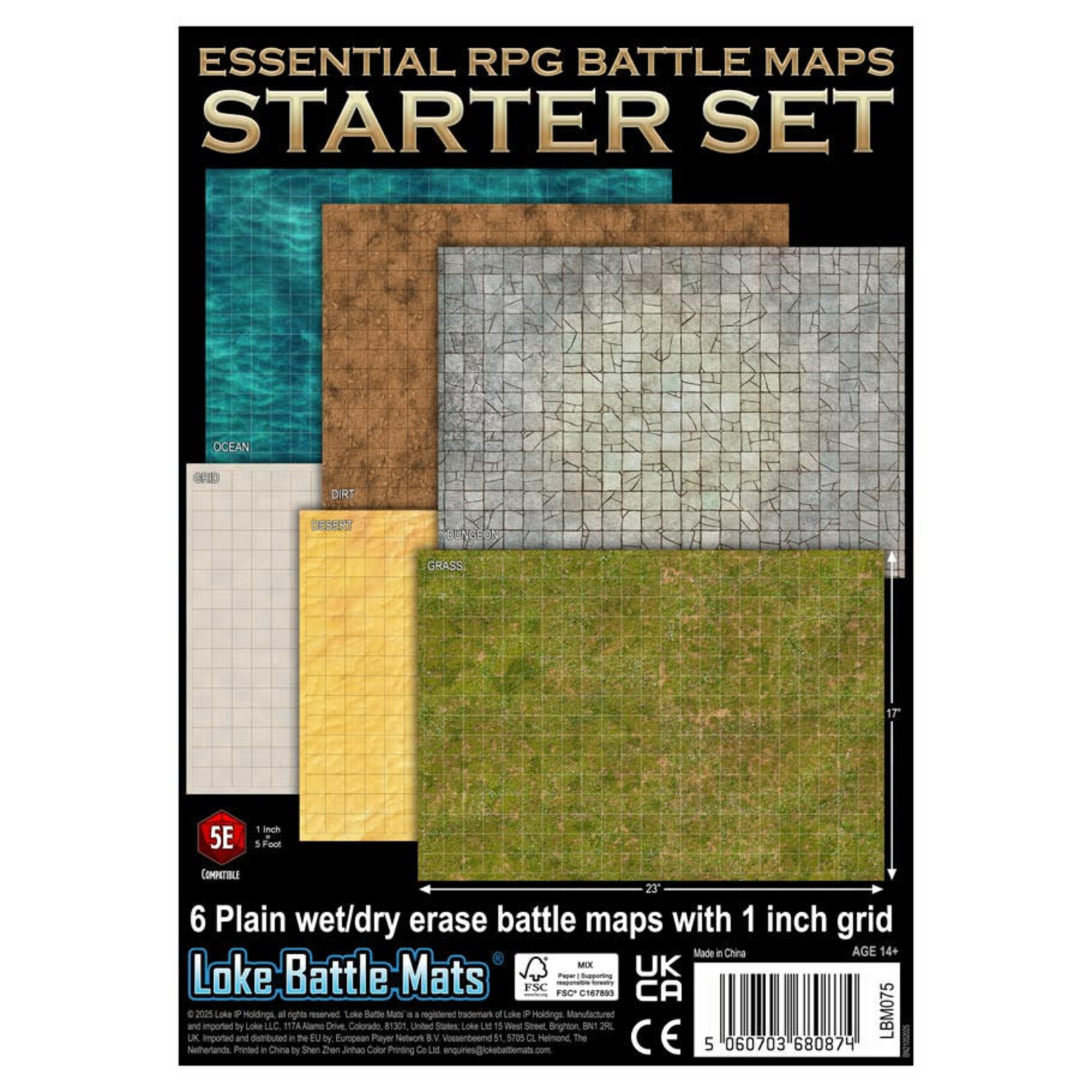Loke Battle Mats Essential RPG Battle Maps Starter Set