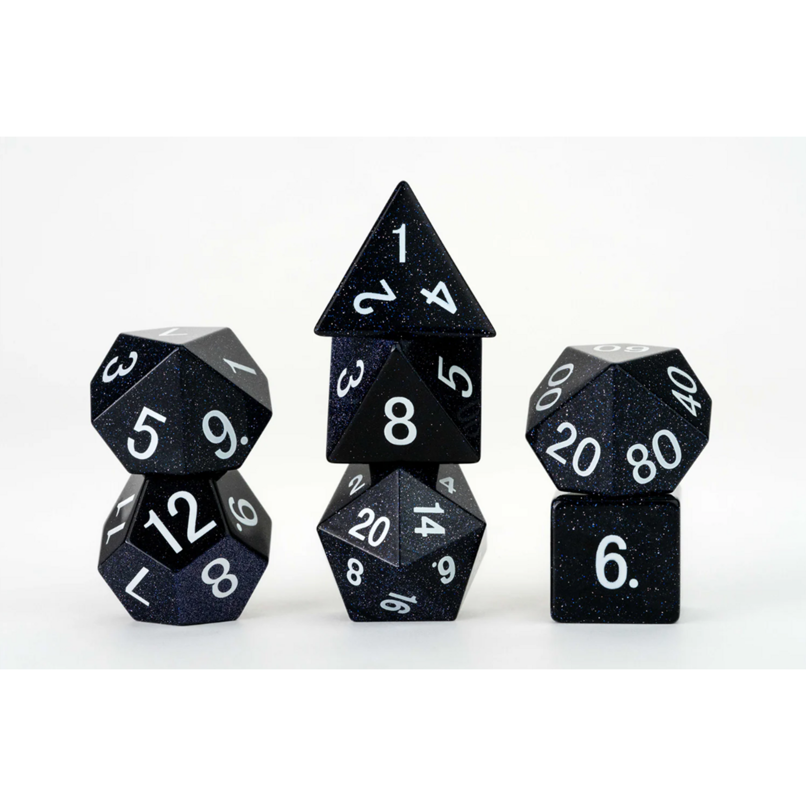 FanRoll by Metallic Dice Games Mystic Mines: 16mm Stone Polyhedral Dice Set: Blue Sandstone