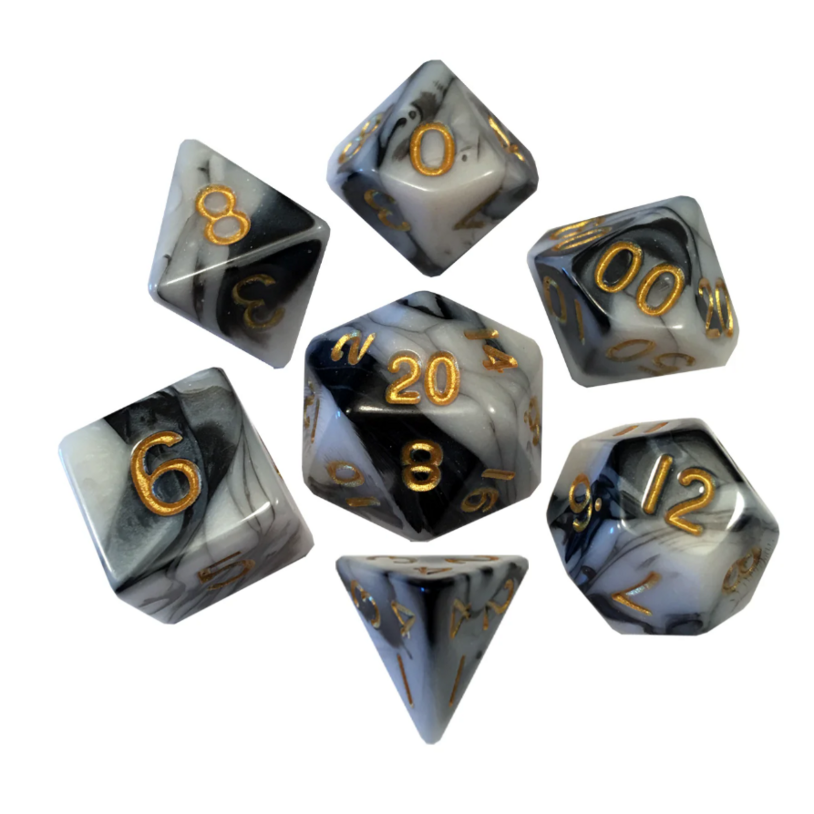 FanRoll by Metallic Dice Games 16 mm Acrylic Dice Set: Marble